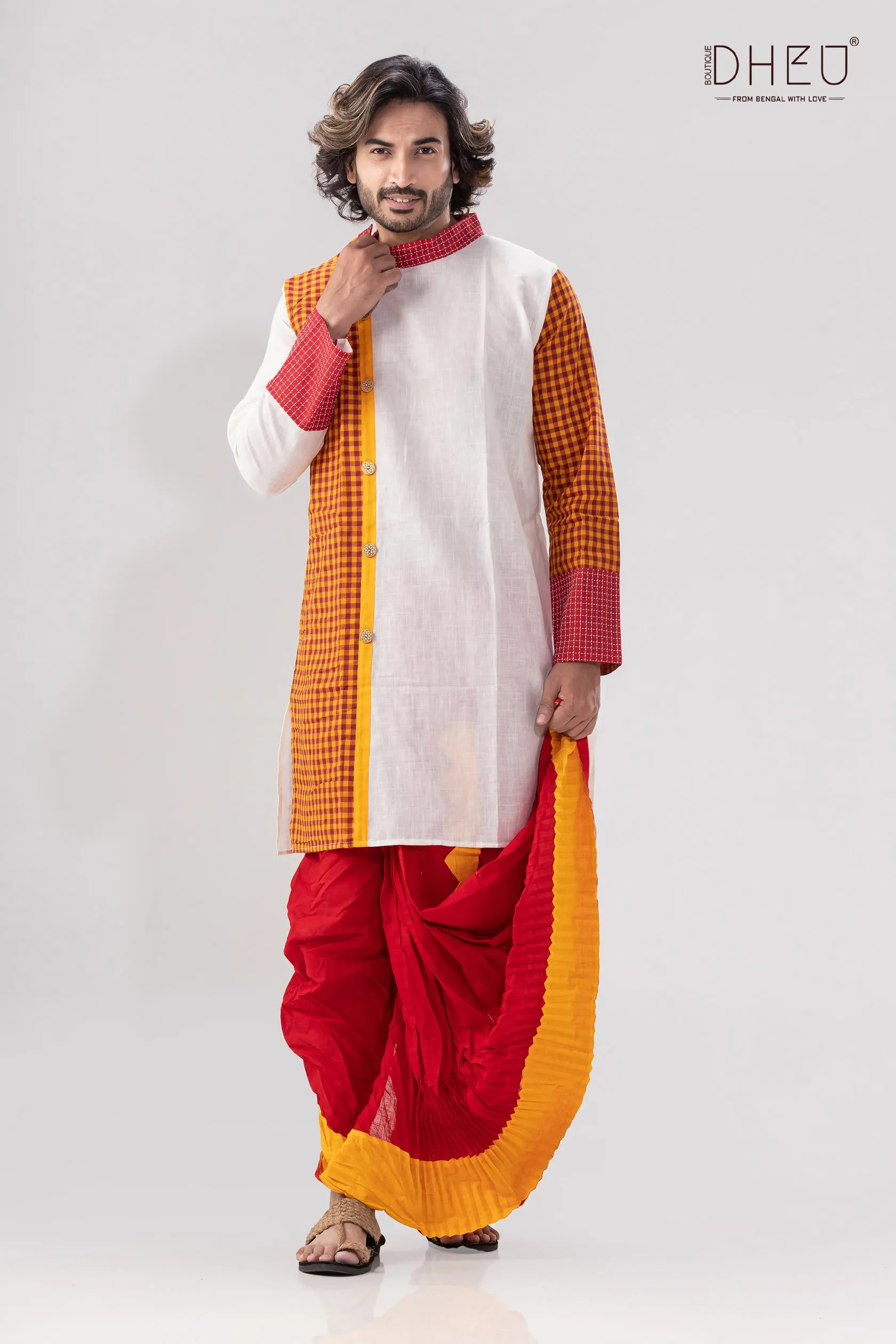 Dheu Exclusive Designer Kurta Dhoti(Optional) Set