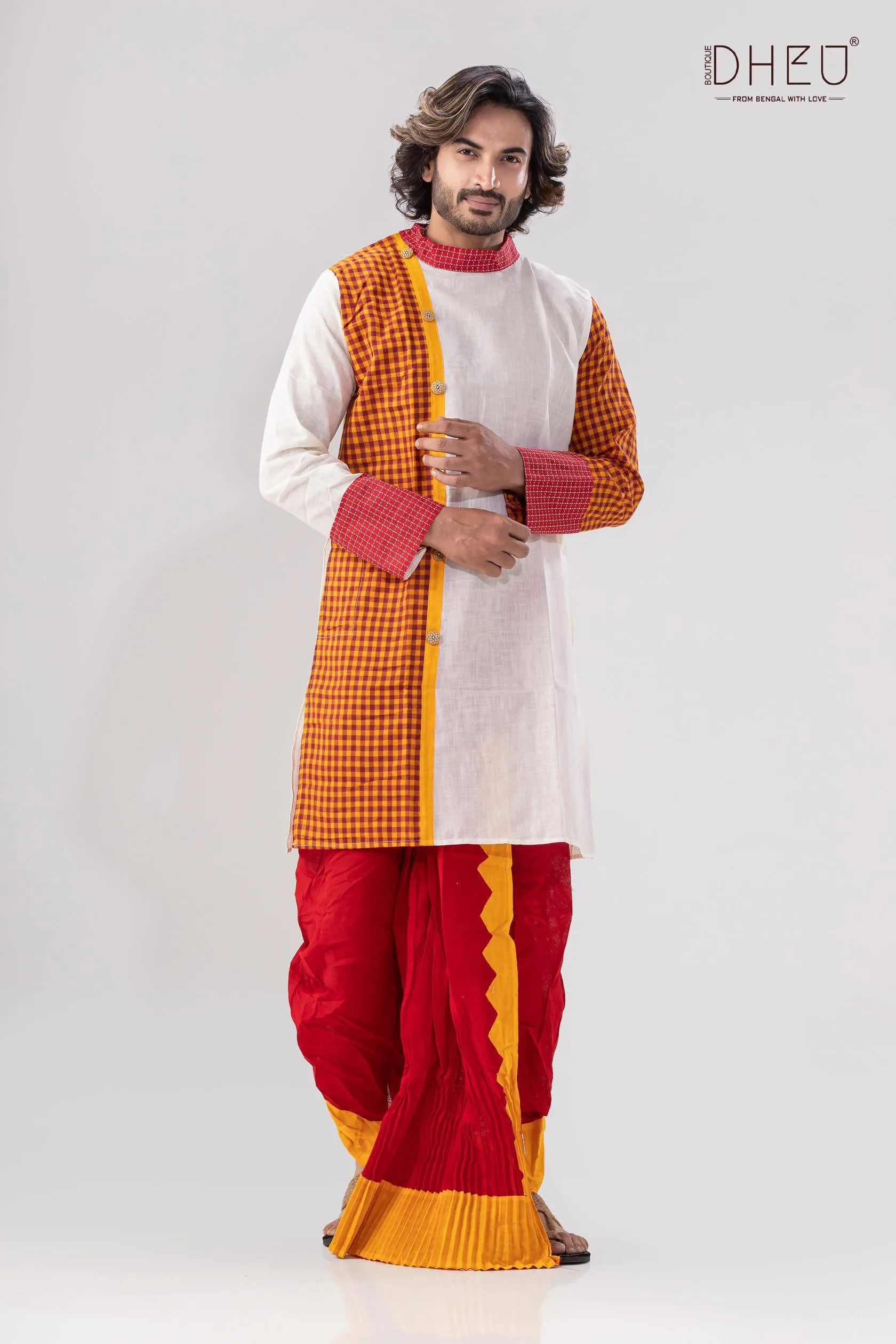 Dheu Exclusive Designer Kurta Dhoti(Optional) Set