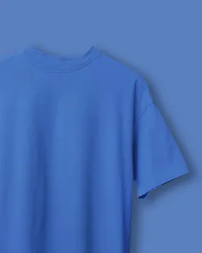 Drop Shoulder HW Crew Tee: Cerulean