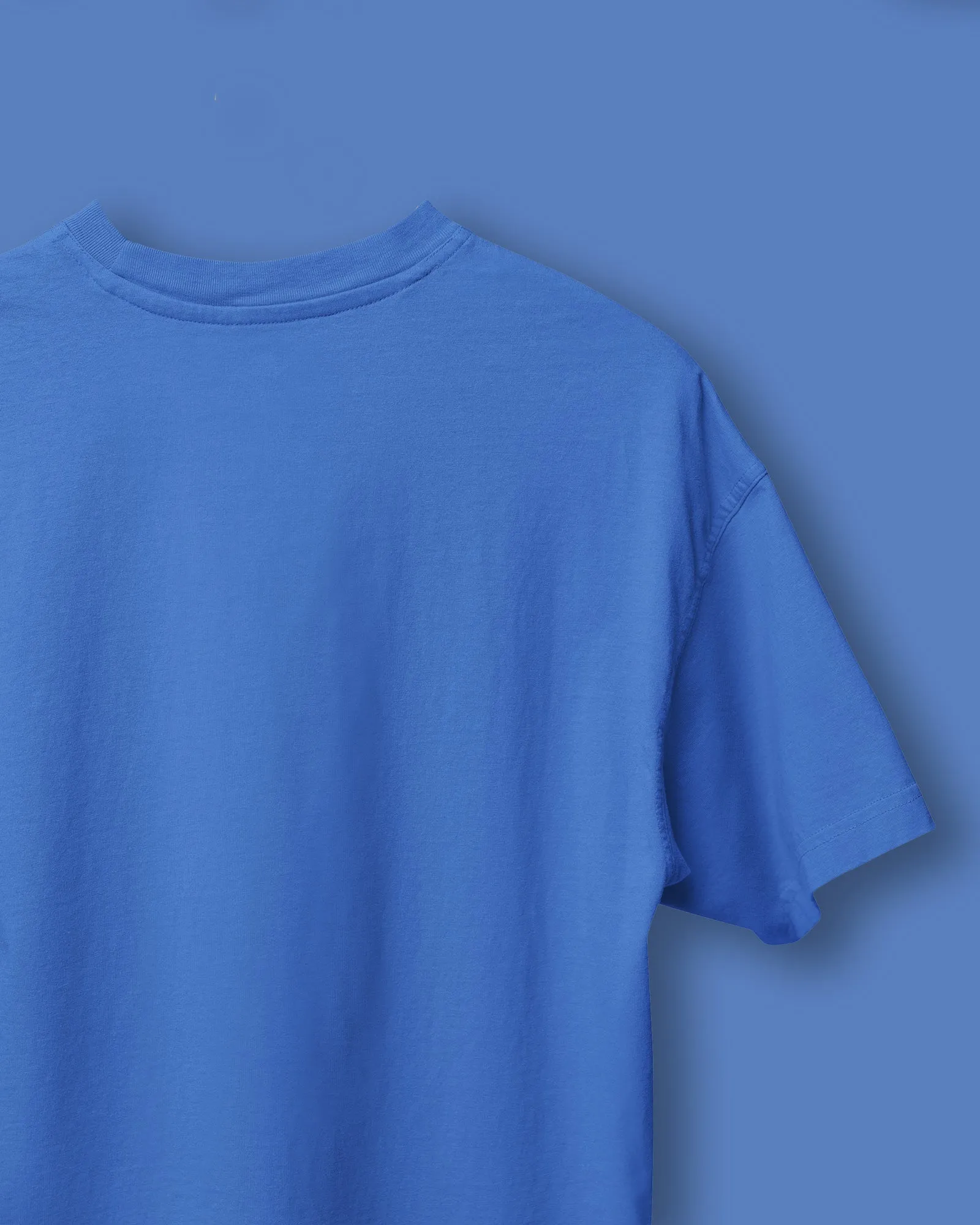 Drop Shoulder HW Crew Tee: Cerulean