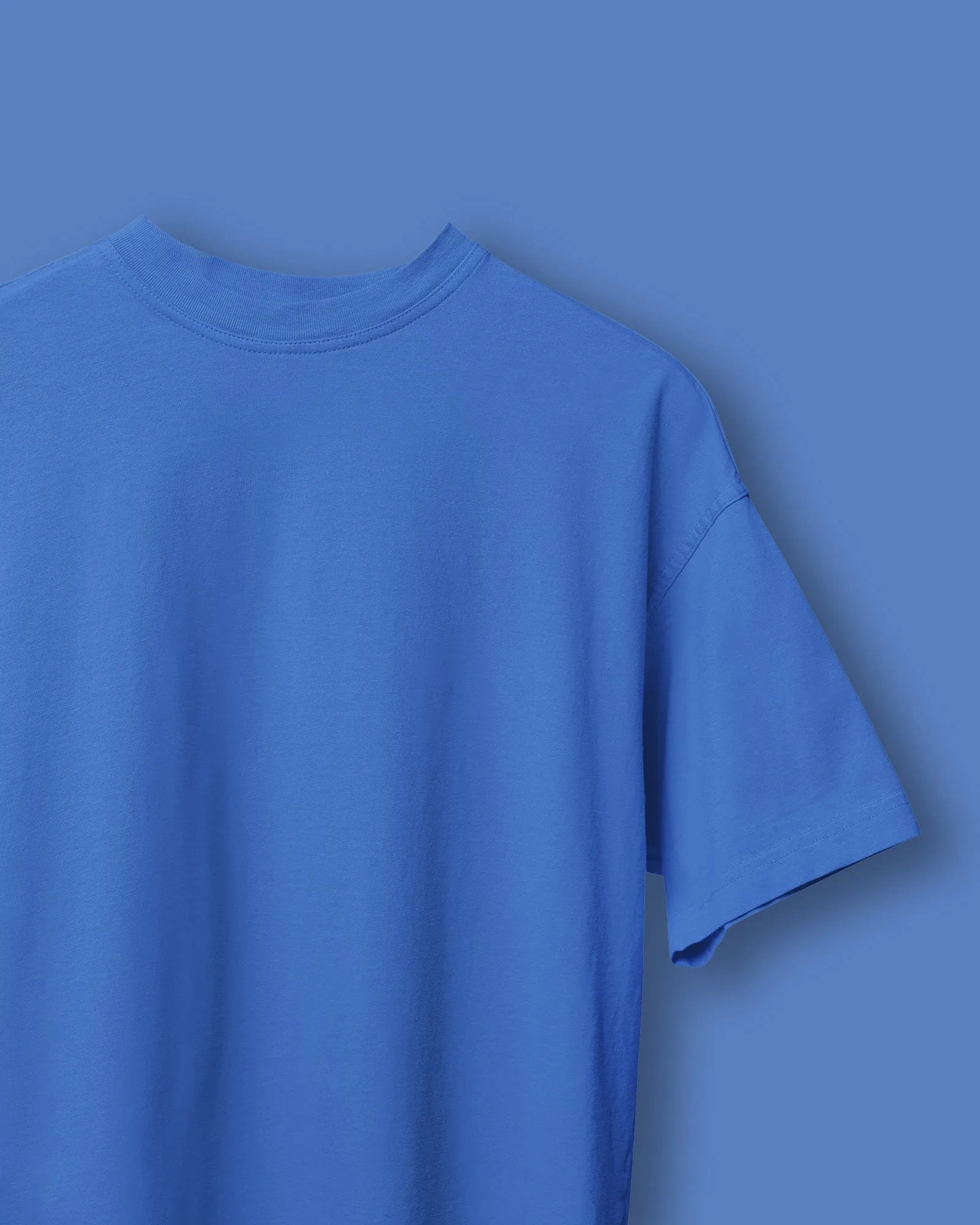 Drop Shoulder HW Crew Tee: Cerulean