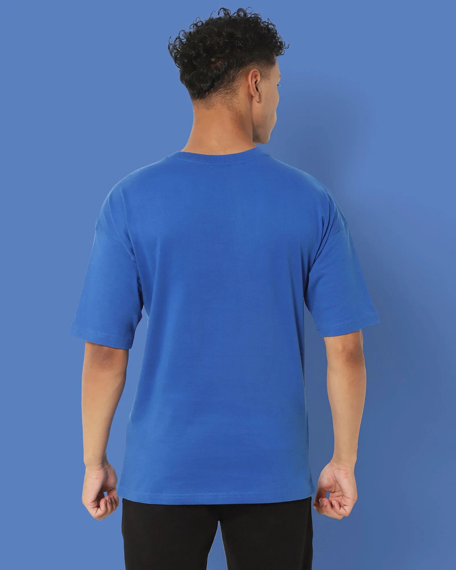 Drop Shoulder HW Crew Tee: Cerulean