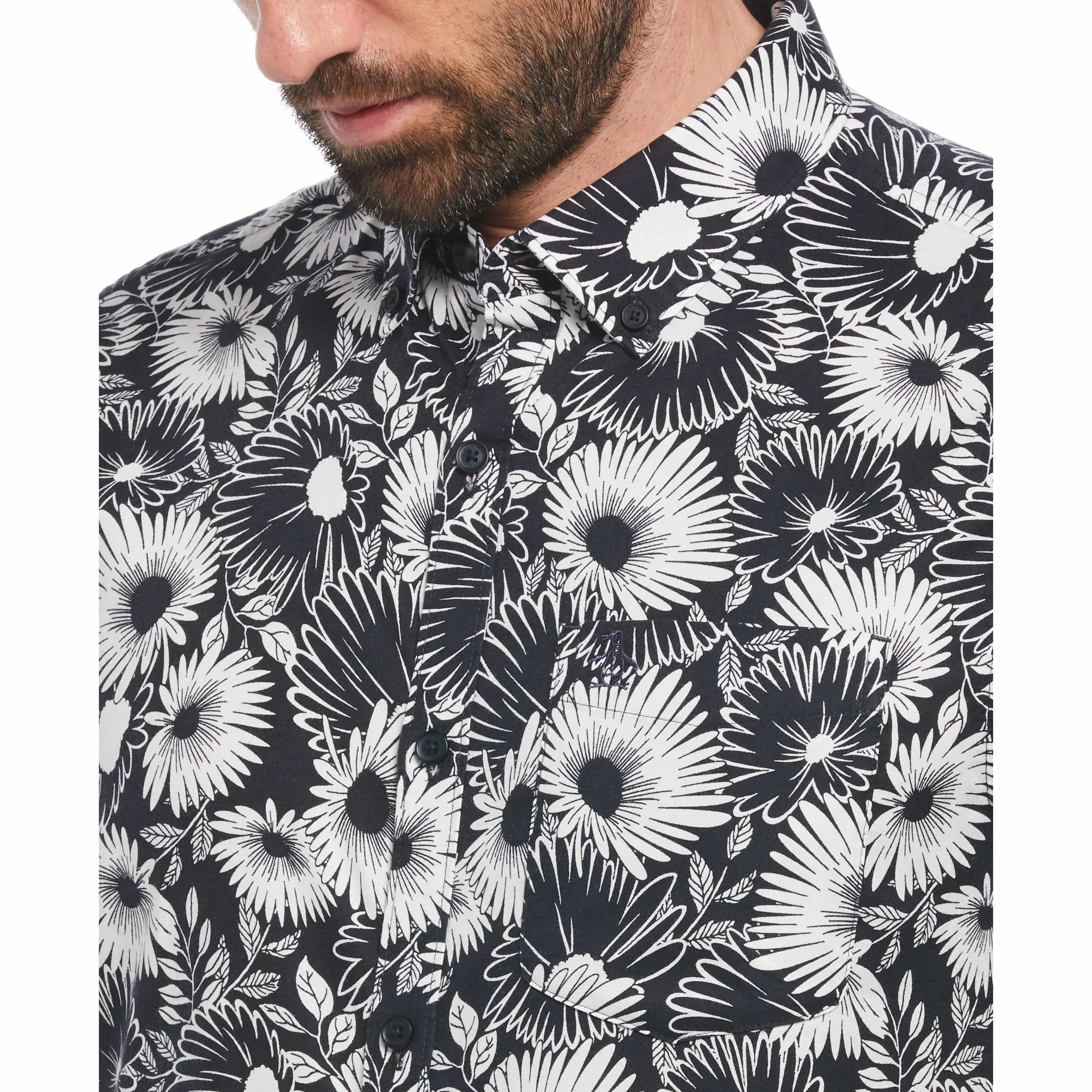 EcoVero Floral Print Button-Down Shirt