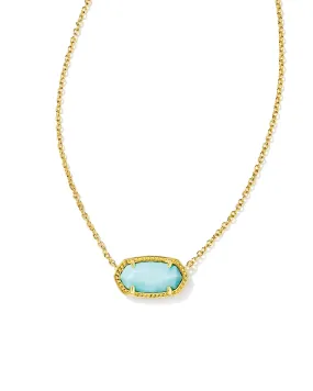 Elisa Necklace in Gold Light Blue Magnesite