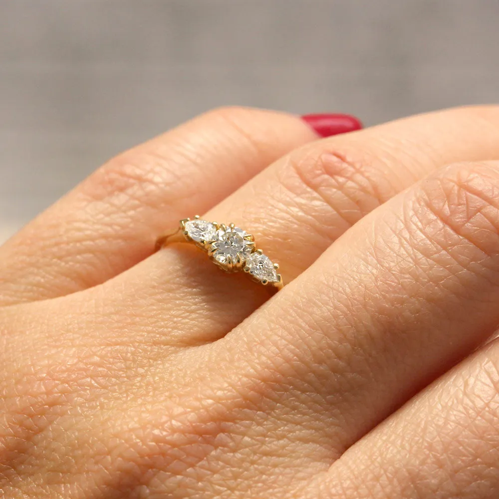 Emma 4mm Gold Ring White Diamonds