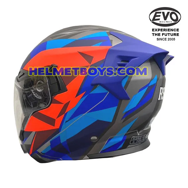 EVO RS9 Motorcycle Sunvisor Helmet RAINBOW BLUE