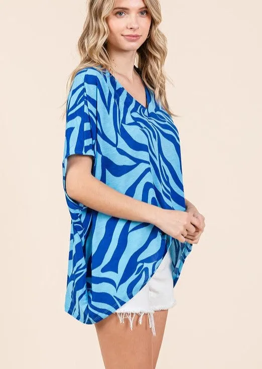 FINAL SALE - Blue Zebra Top