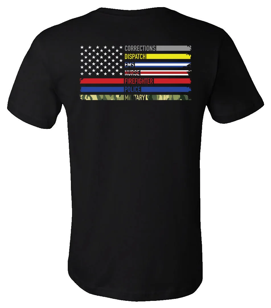 First Responder Flag - Black Short-Sleeve Tee