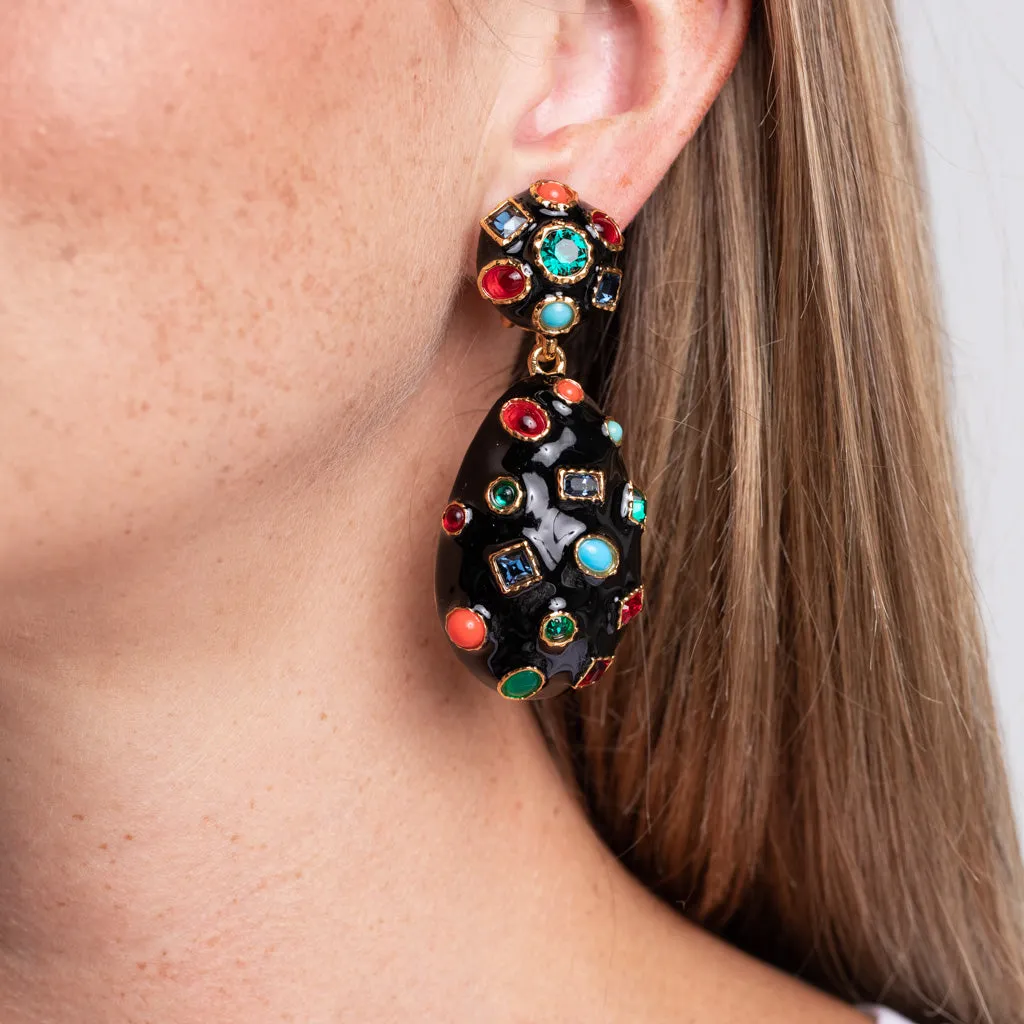 Gemstone Clip Earrings