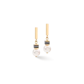 GeoCUBE® Iconic Pearl Mix earrings gold-white