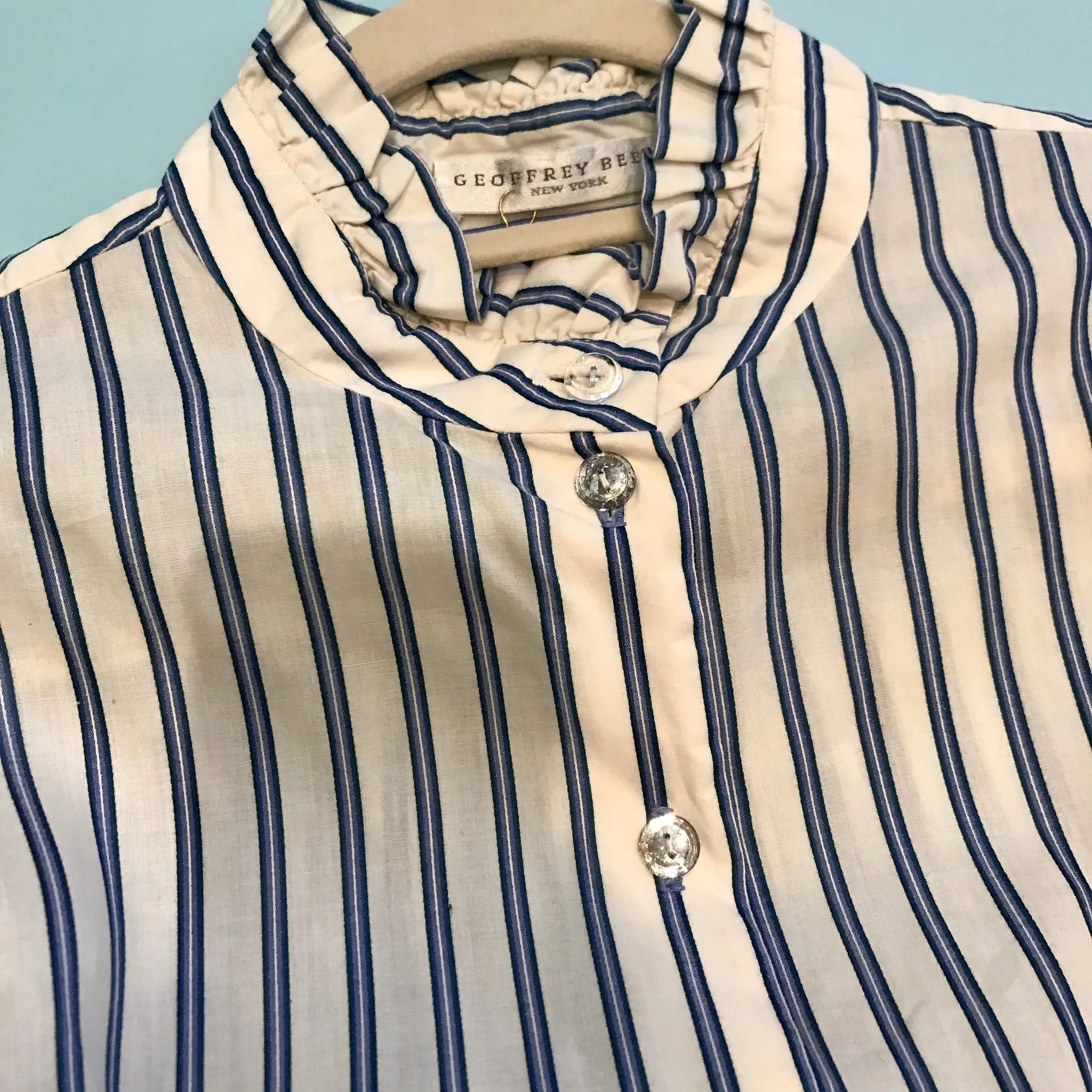 Geoffrey Beene Striped Button Down Top