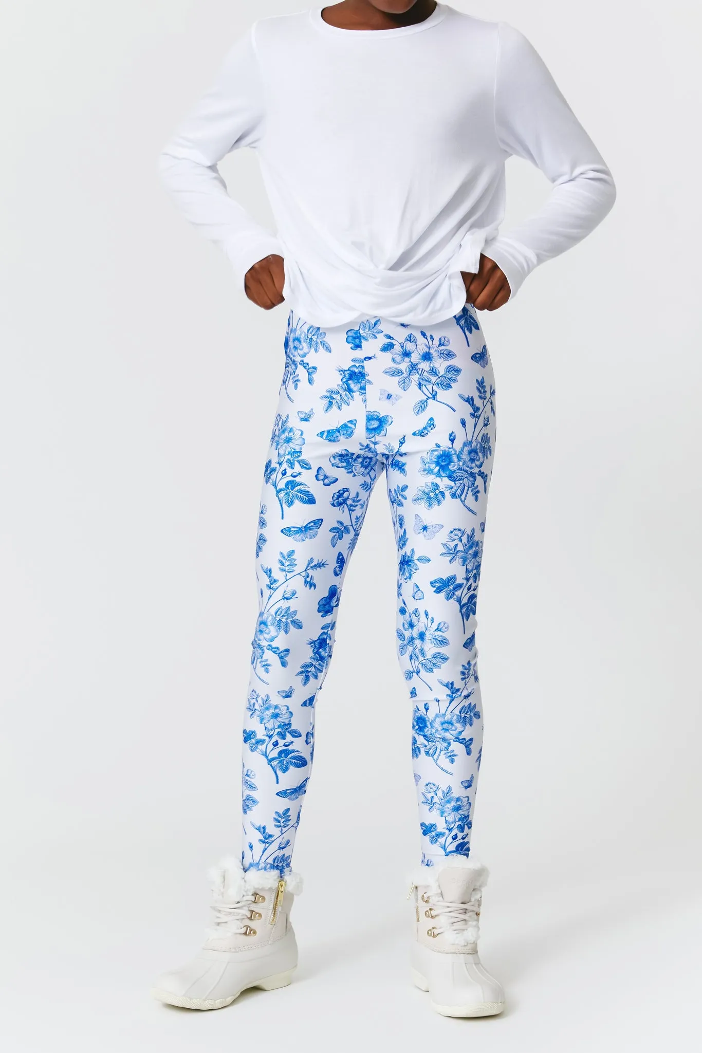 Girls Leggings in Light Blue Fine China