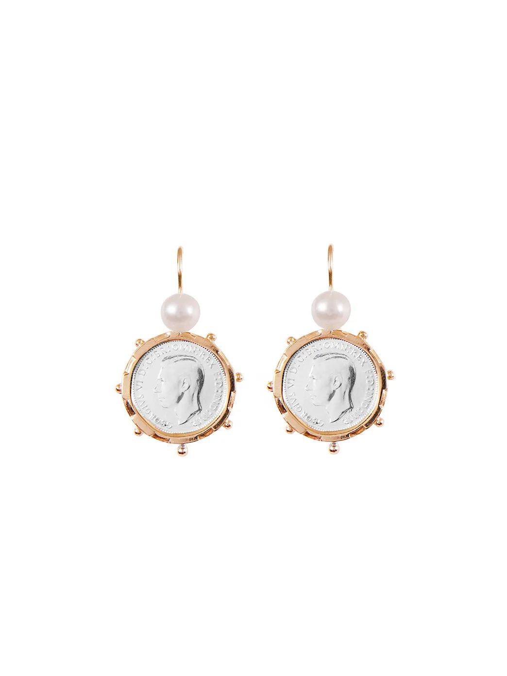 Gold Encased 6p Coin Earrings