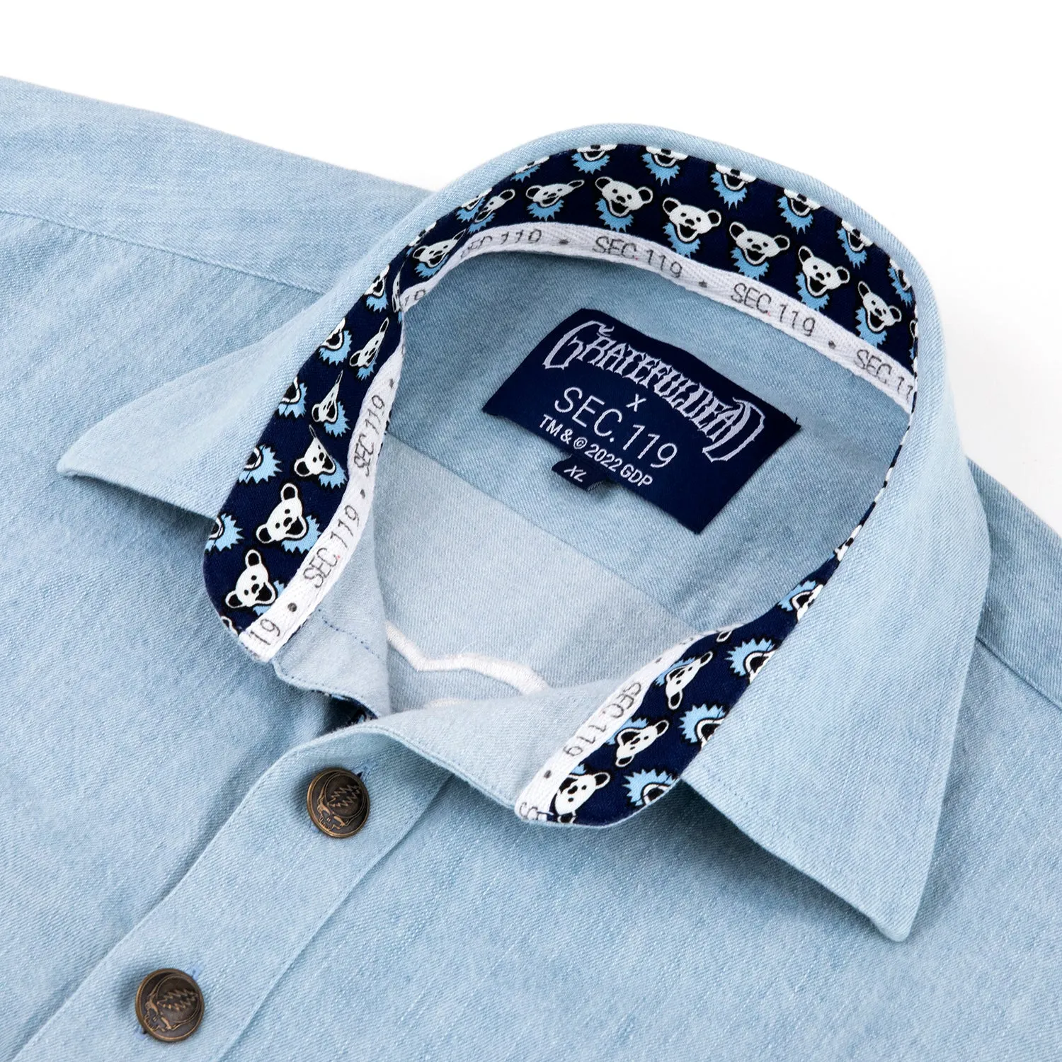 Grateful Dead | Premium Button Down | Denim Bear