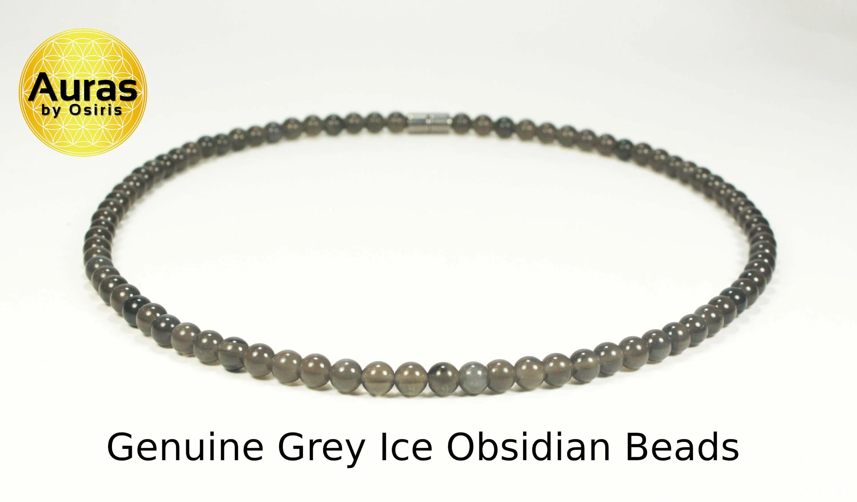 Grey Ice Obsidian Necklace for Men/Women Protection Stone Healing Crystal Jewelry 6mm Beaded Obsidian Crystal Neckless