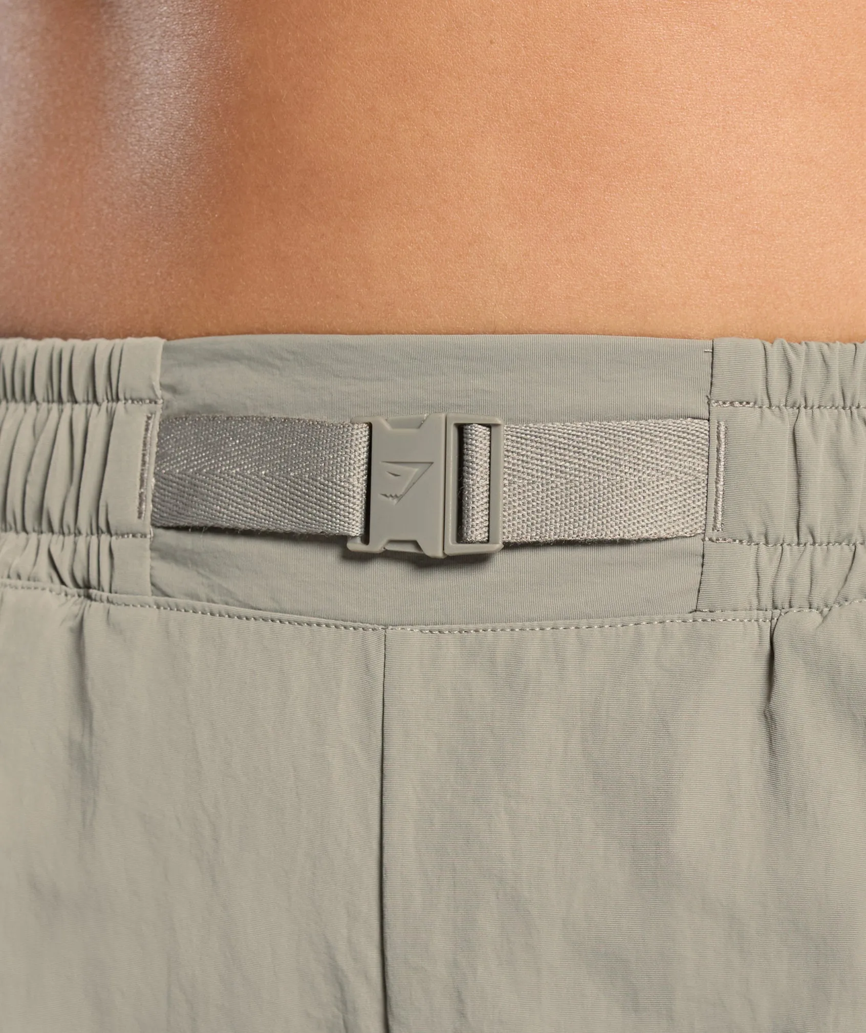 Gymshark Buckle Waisted Shorts - Linen Brown