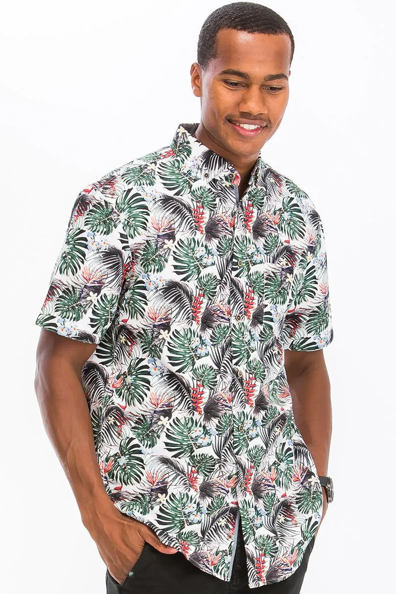 HAWAIIAN PRINT BUTTON DOWN SHIRT