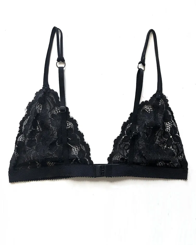 Innuendo Triangle Bralette in Black Surplus Lace