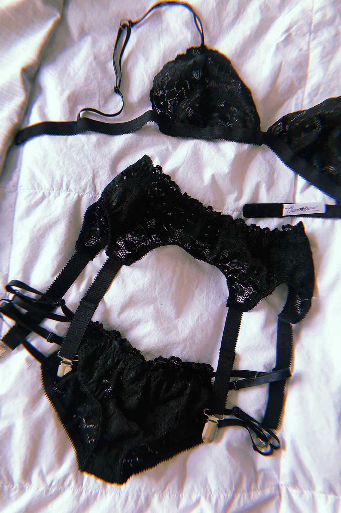 Innuendo Triangle Bralette in Black Surplus Lace