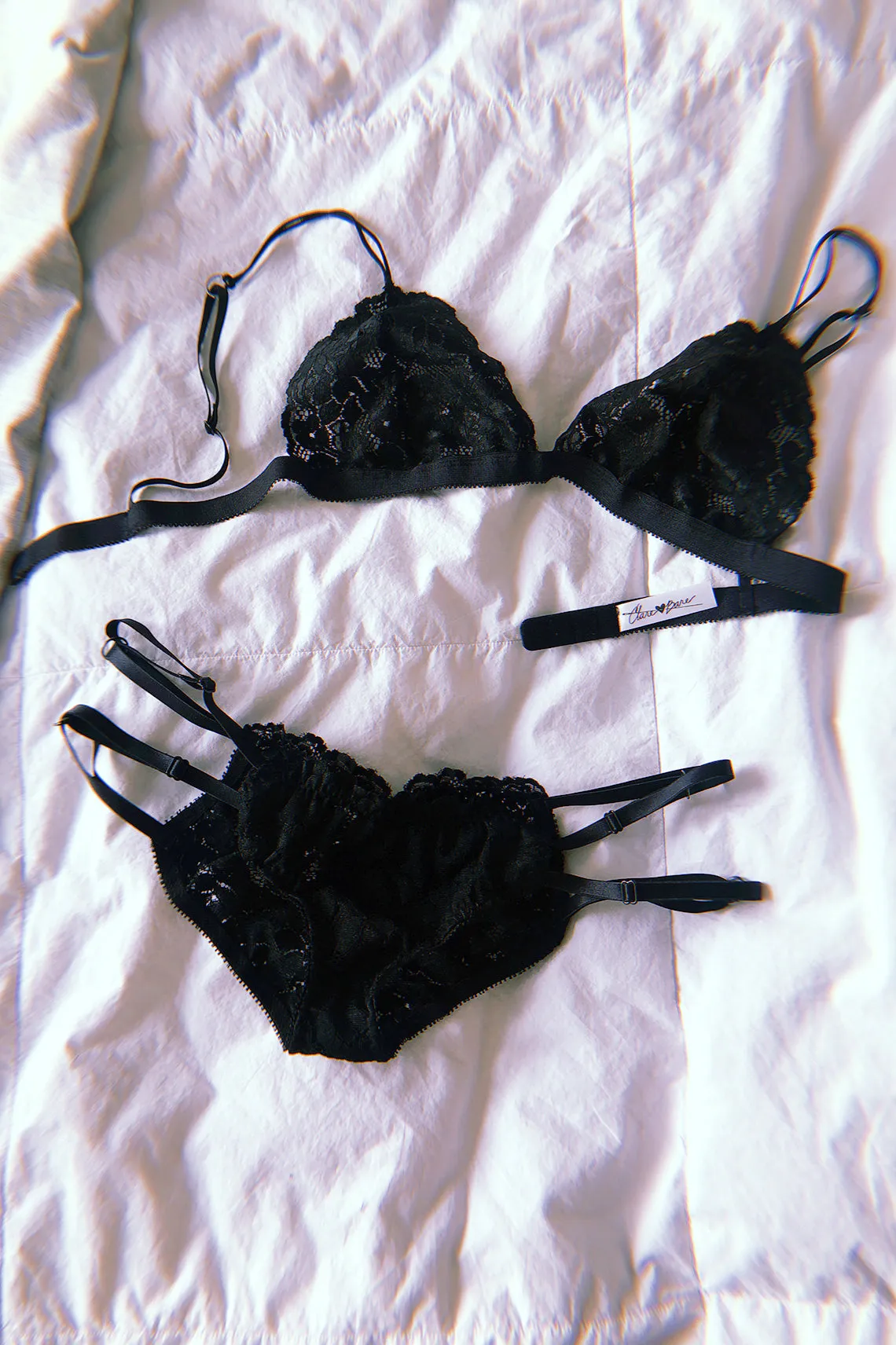 Innuendo Triangle Bralette in Black Surplus Lace