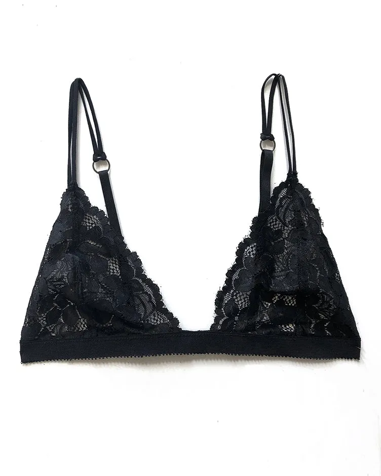 Innuendo Triangle Bralette in Black Surplus Lace