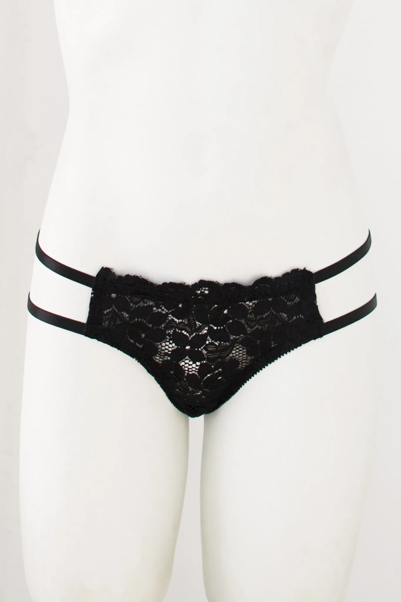 Inquietude Strappy Panty in Surplus Lace