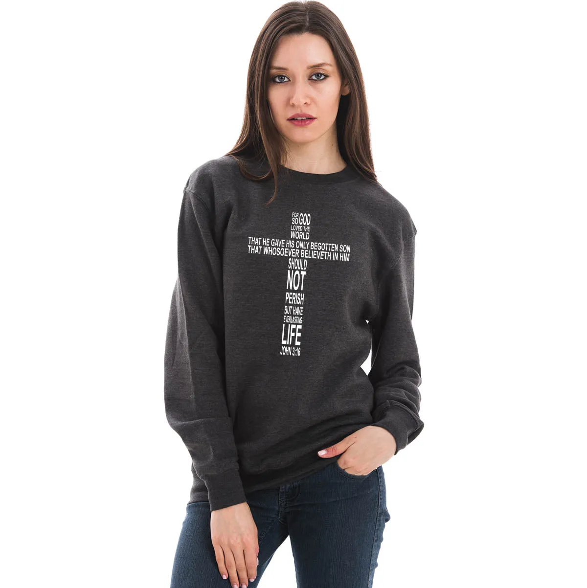 John 3:16 Cross Unisex Crewneck Sweatshirt