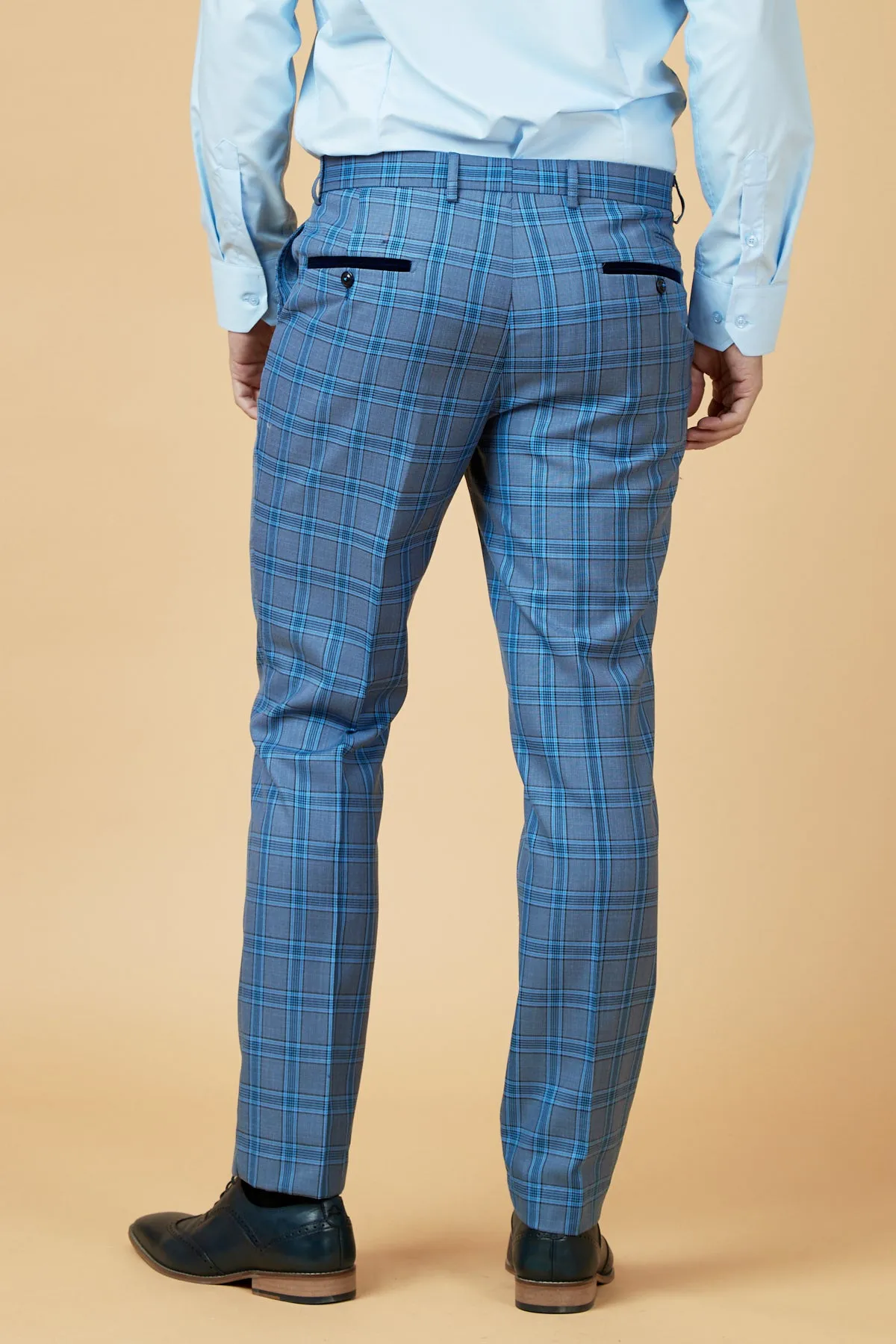 JOSE - Sky Blue Check Three Piece Suit