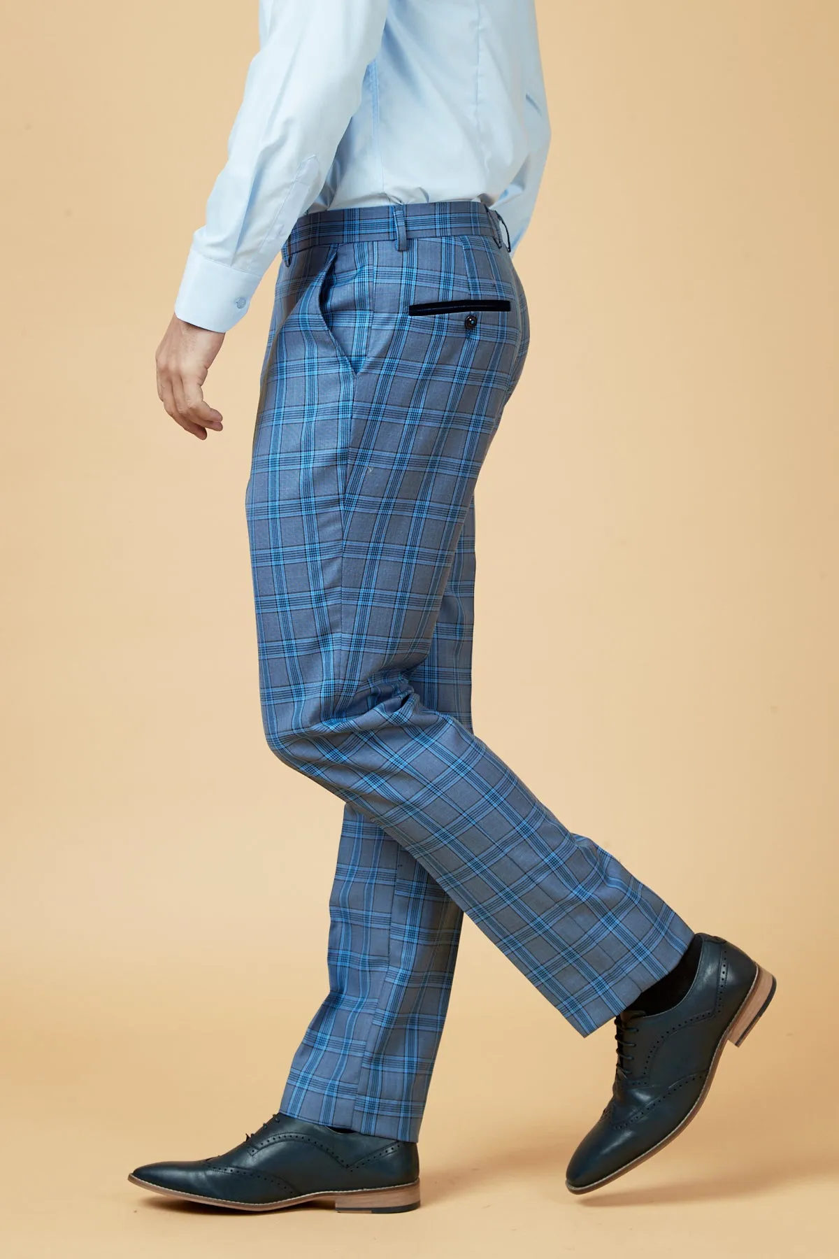 JOSE - Sky Blue Check Three Piece Suit