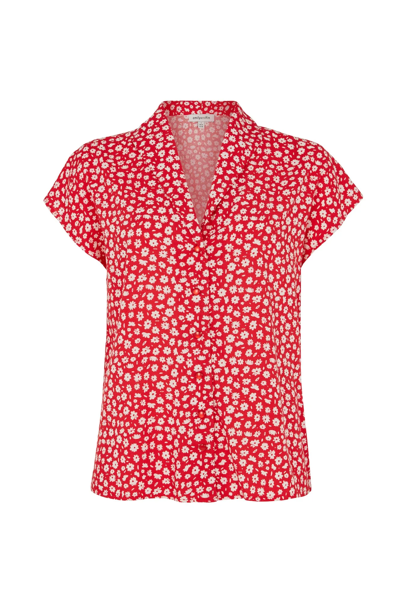 Julia Red Ditsy Daisy Blouse