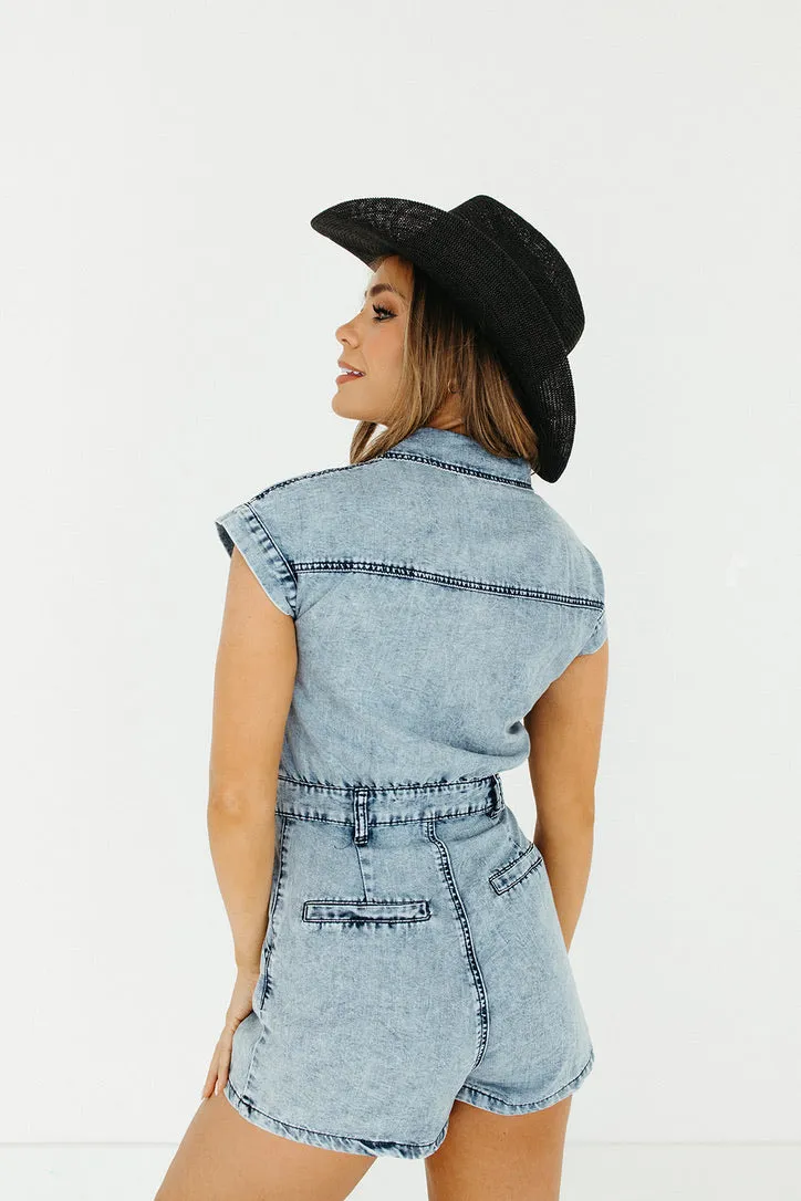 Kennedy Denim Romper - FINAL SALE