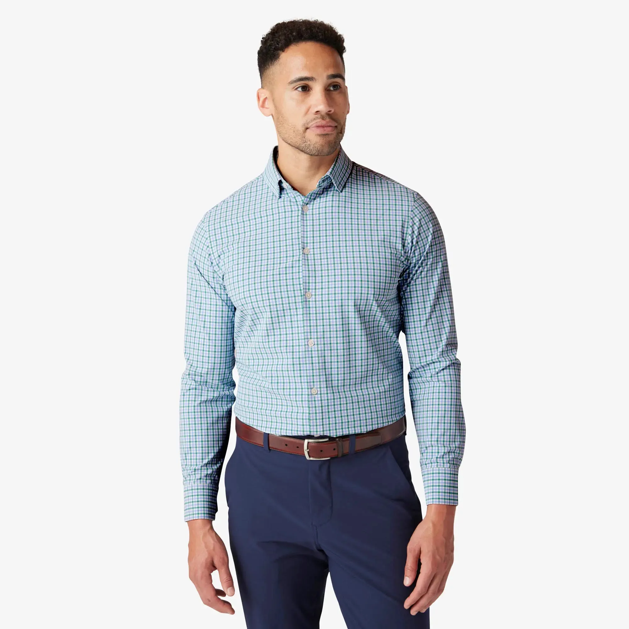 Leeward Dress Shirt - Deep Sea Oaklawn Plaid - Mizzen and Main