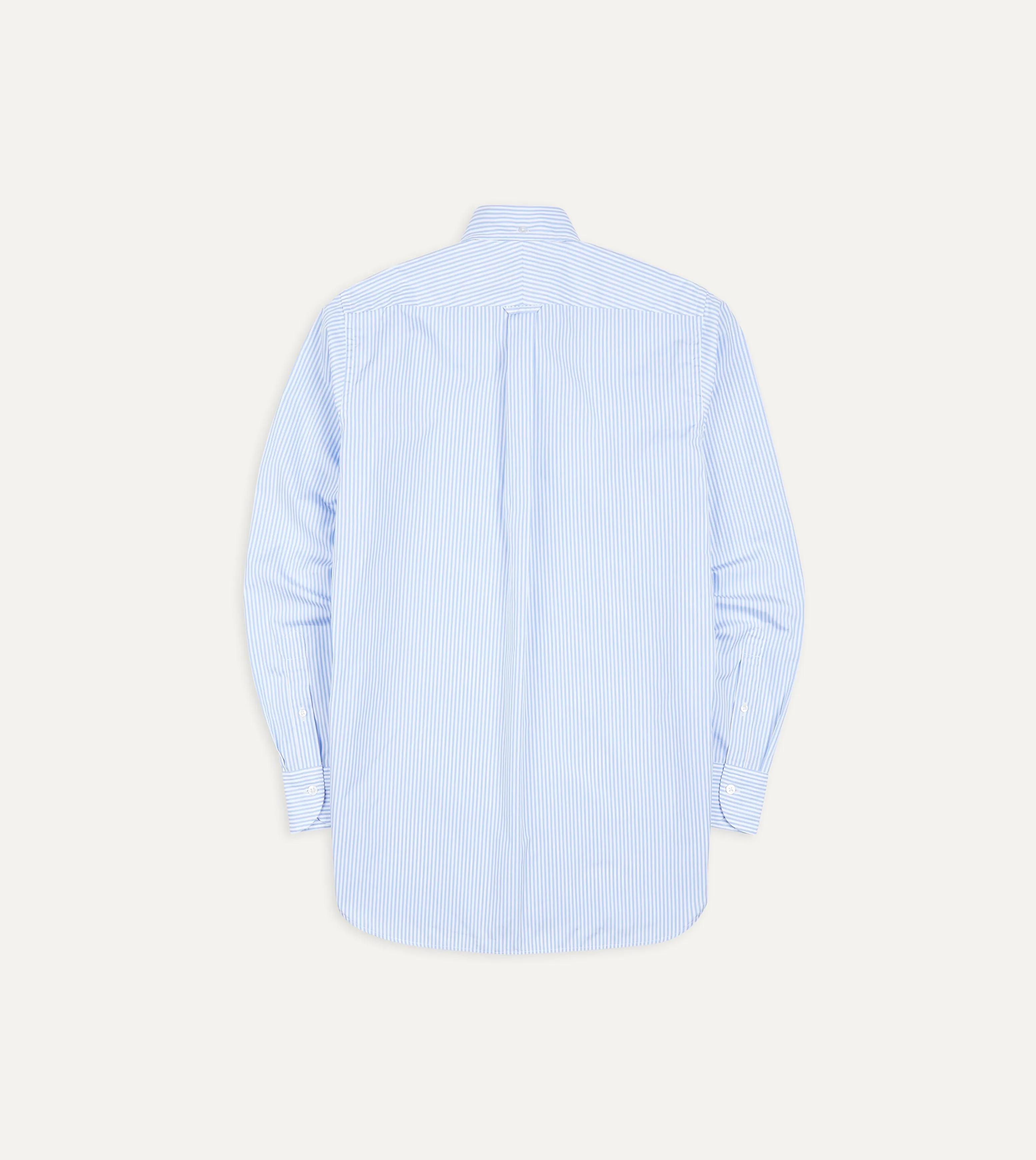 Light Blue Bengal Stripe Cotton Poplin Button-Down Shirt