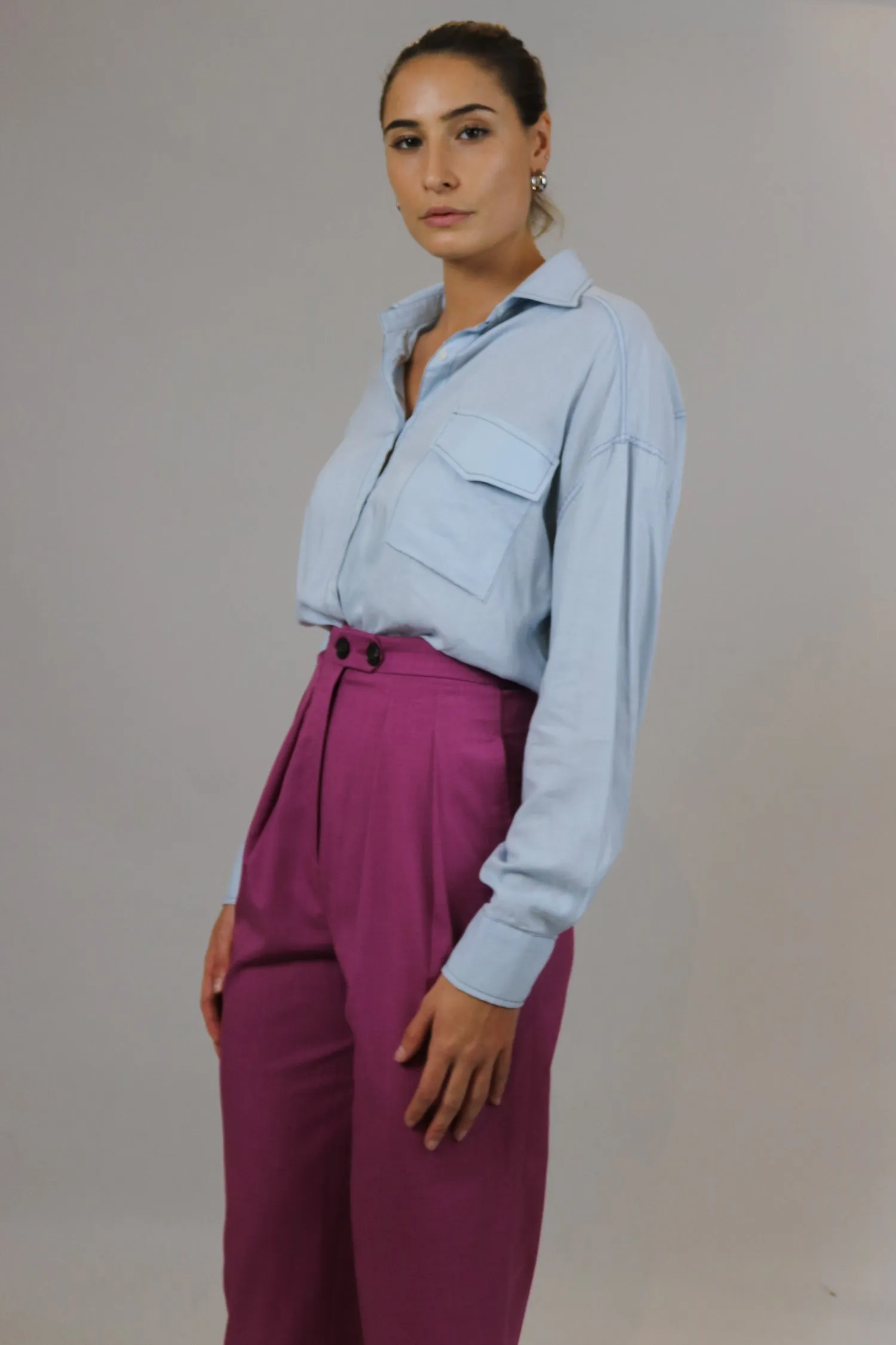 Light Blue Buttoned Down Top