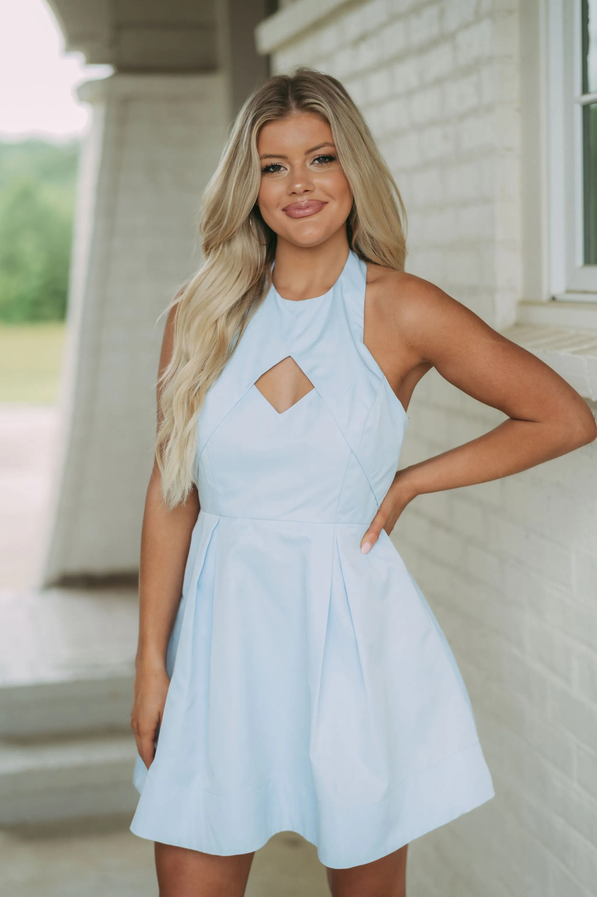 Light Blue Cut Out Dress