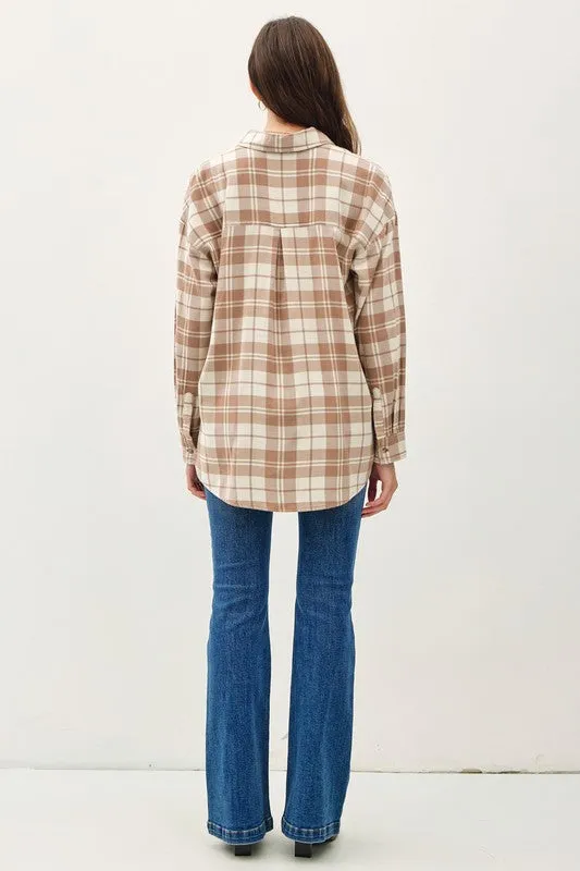 LIVIA PLAID FLANNEL LONG SLEEVE BUTTON DOWN