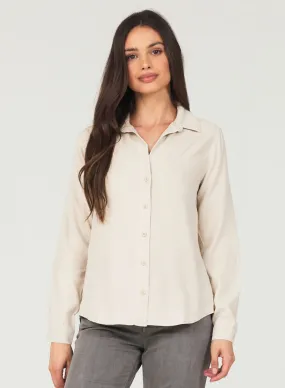 Long Sleeve Classic Button Down - Soft Tan