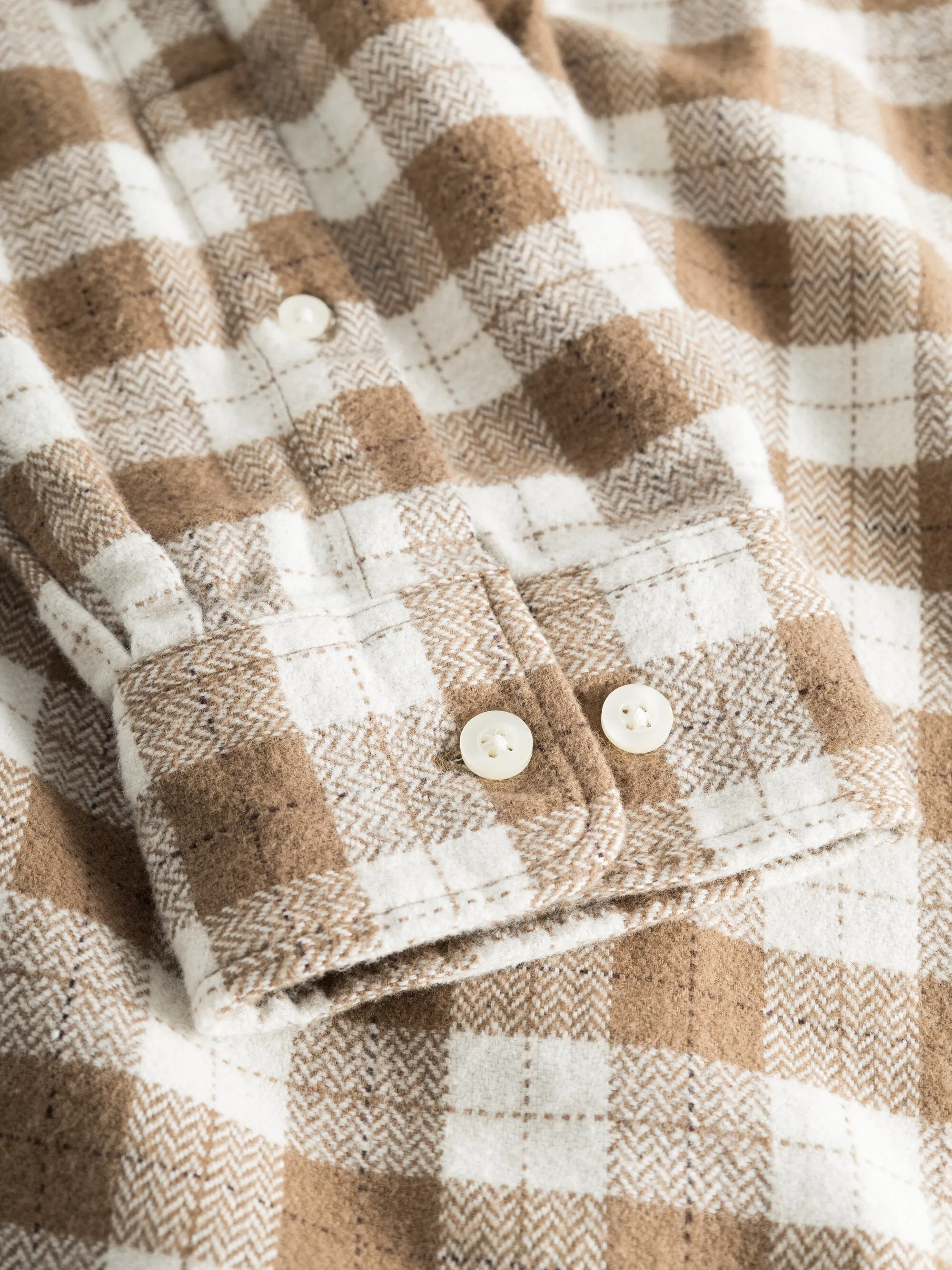 Loose fit checkered shirt - Beige check