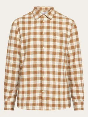 Loose fit checkered shirt - Beige check