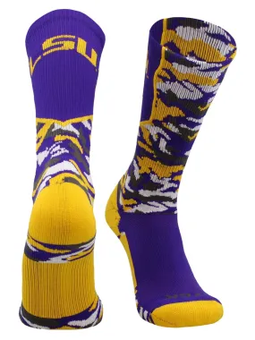 LSU Tigers Woodland Camo Crew Socks