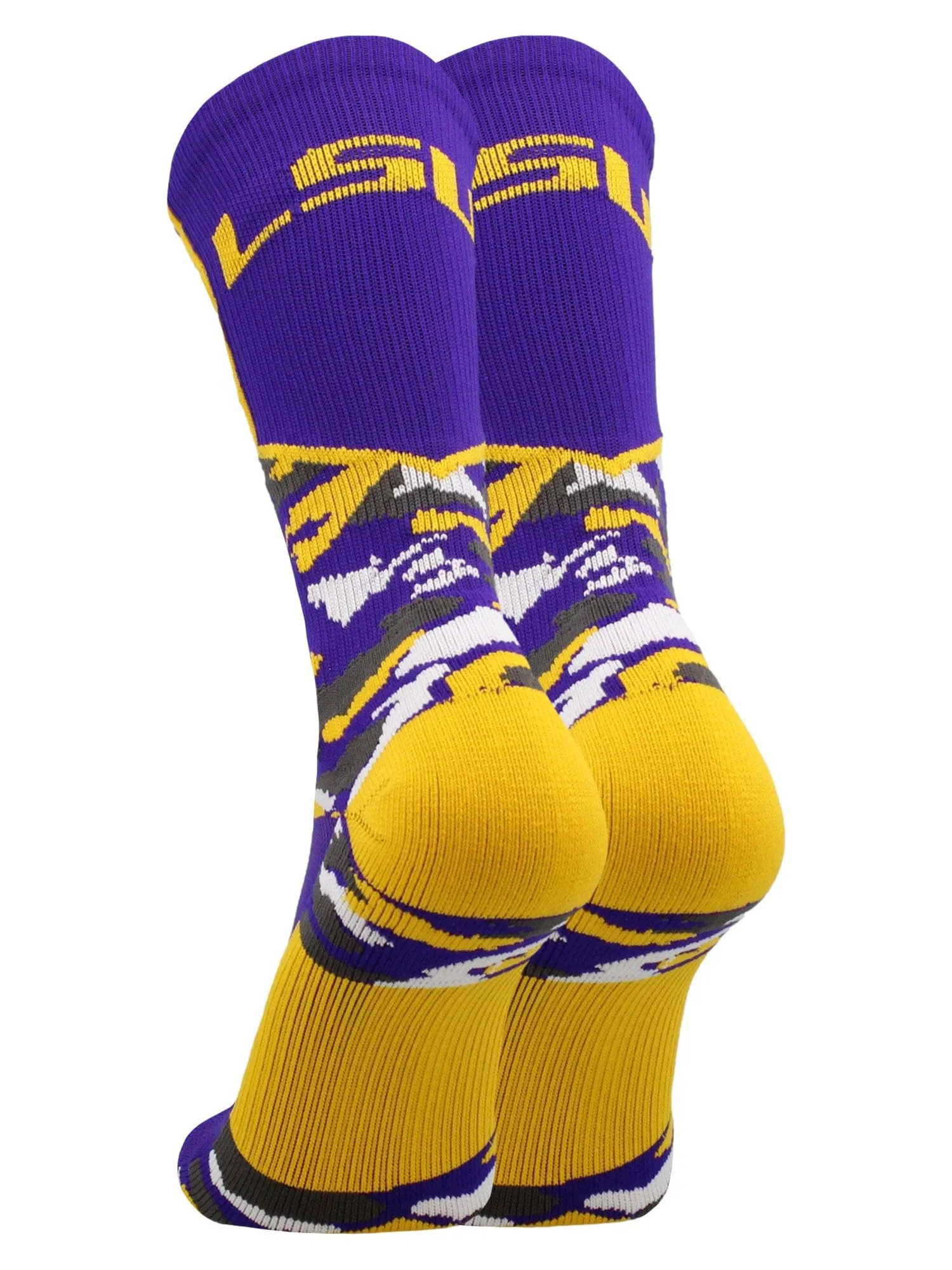 LSU Tigers Woodland Camo Crew Socks