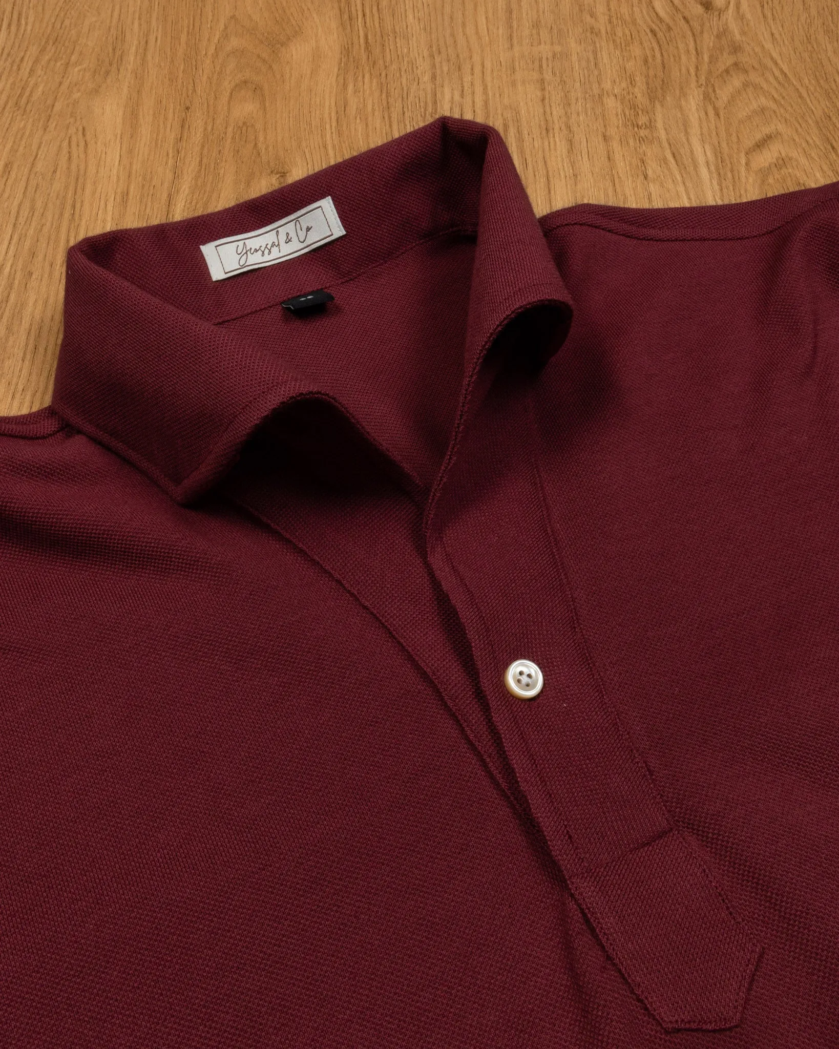 Maroon Stretch-Cotton Pique Polo Shirt MFC0407