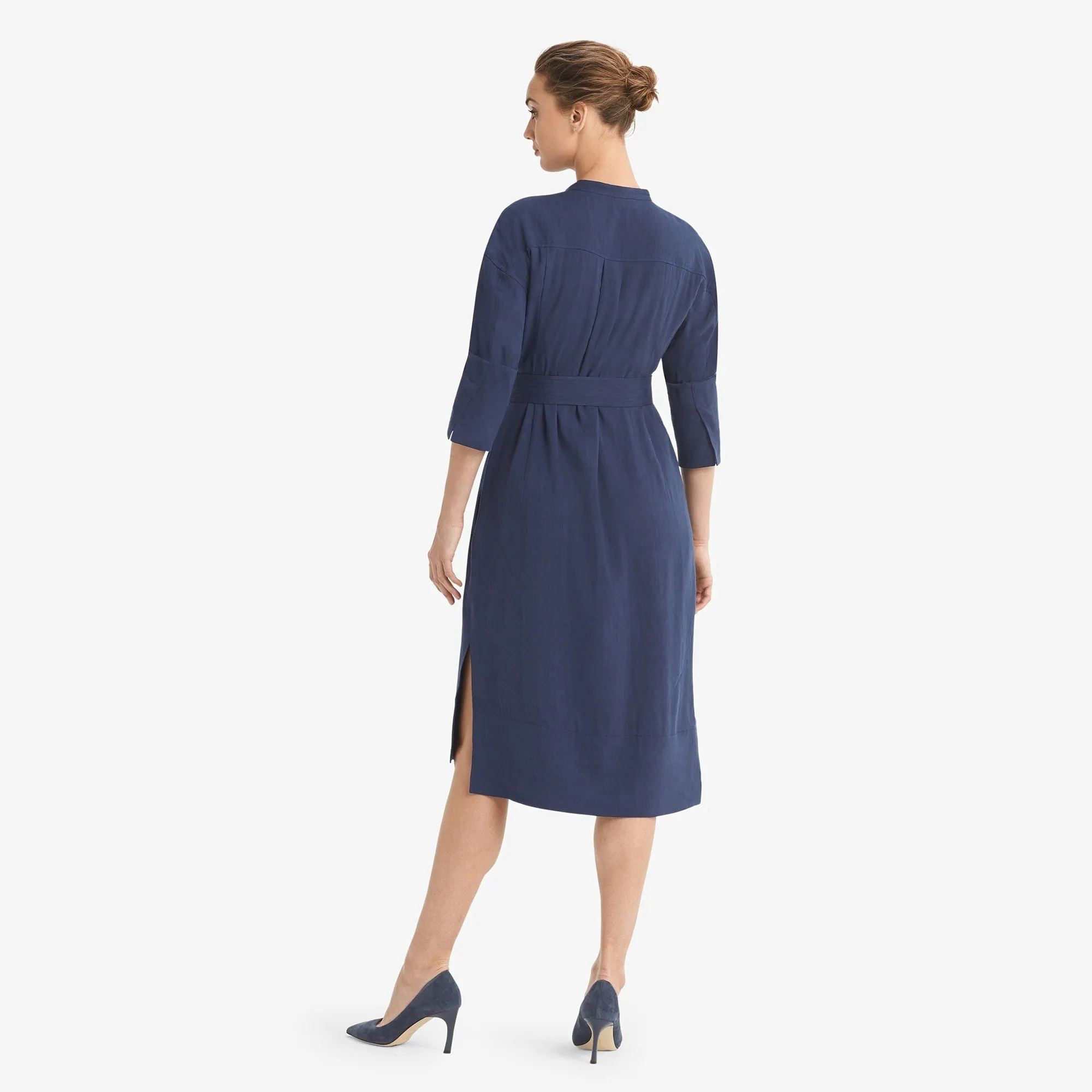 Melissa Dress - Stretch Linen :: Blueberry