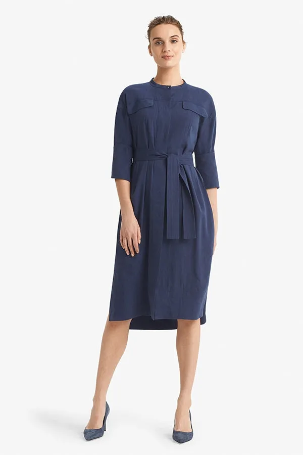 Melissa Dress - Stretch Linen :: Blueberry