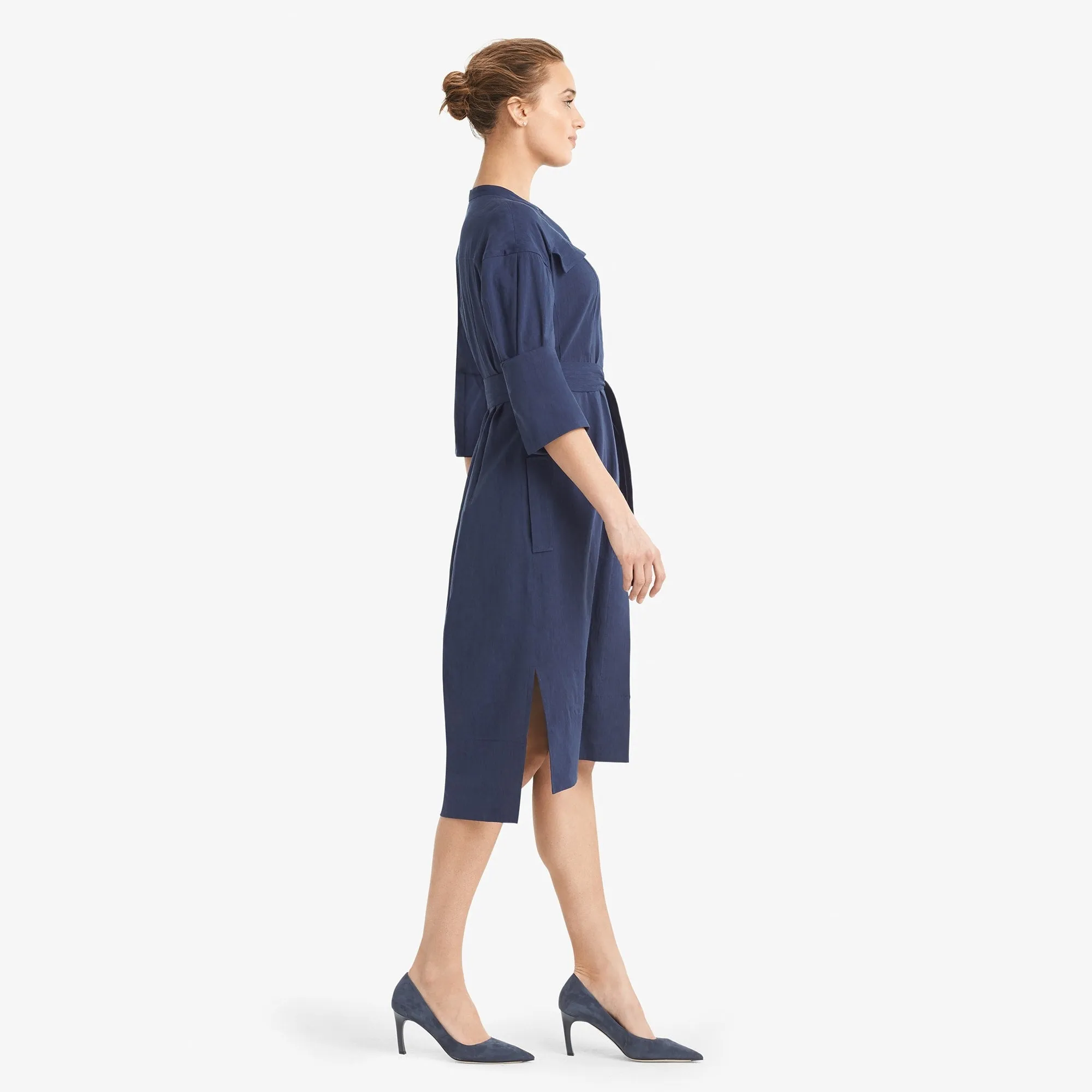 Melissa Dress - Stretch Linen :: Blueberry