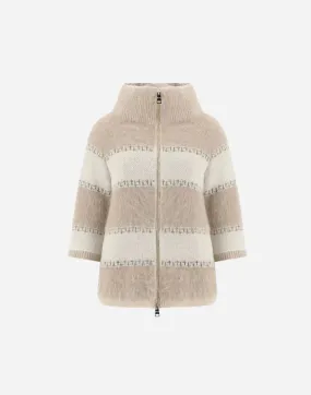 MP000130D70117 Fluffy line mohair and lurex jacket