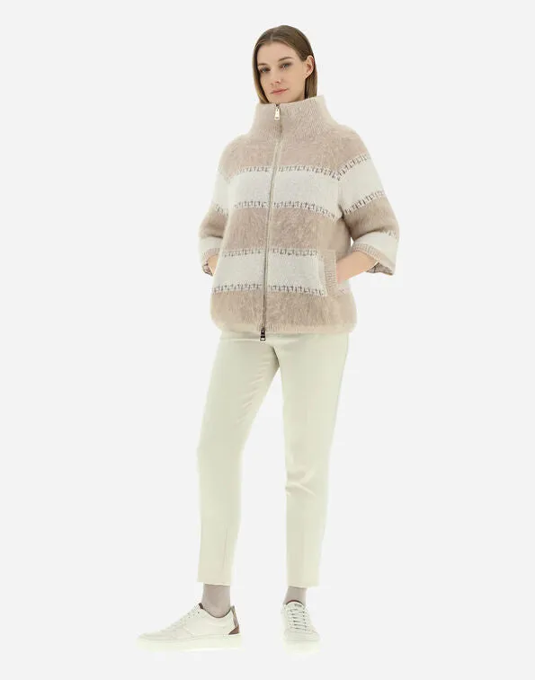 MP000130D70117 Fluffy line mohair and lurex jacket