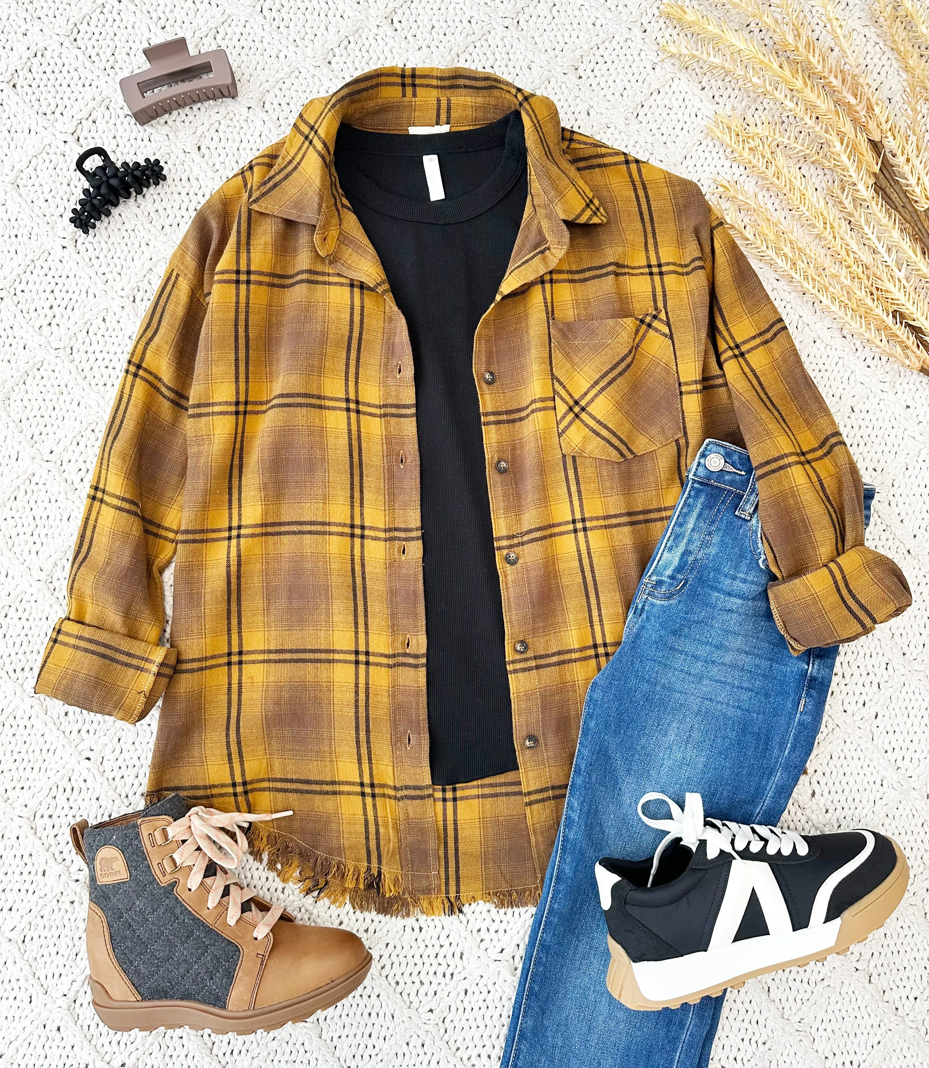 Mustard Plaid Shirt