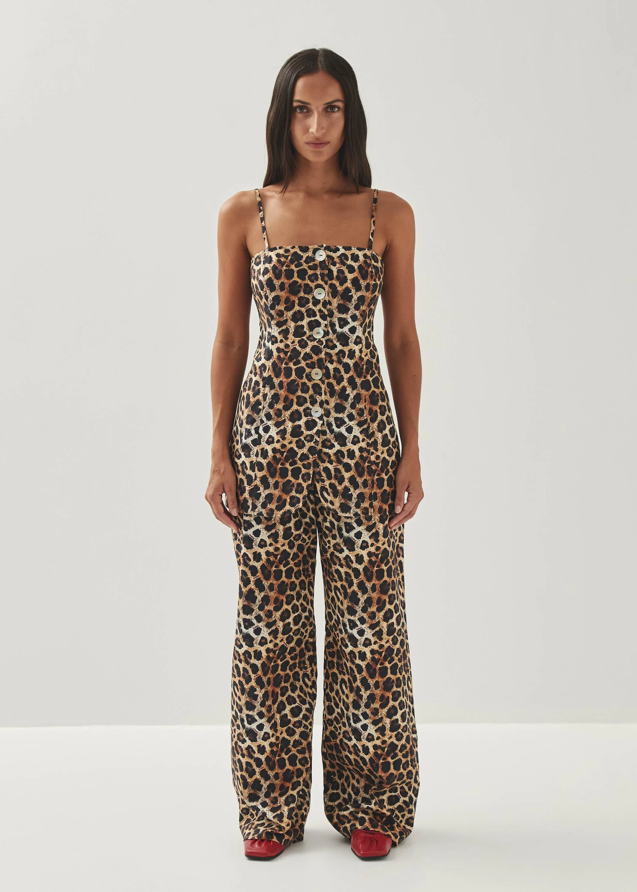 Nadine Print Leopard Logo Top