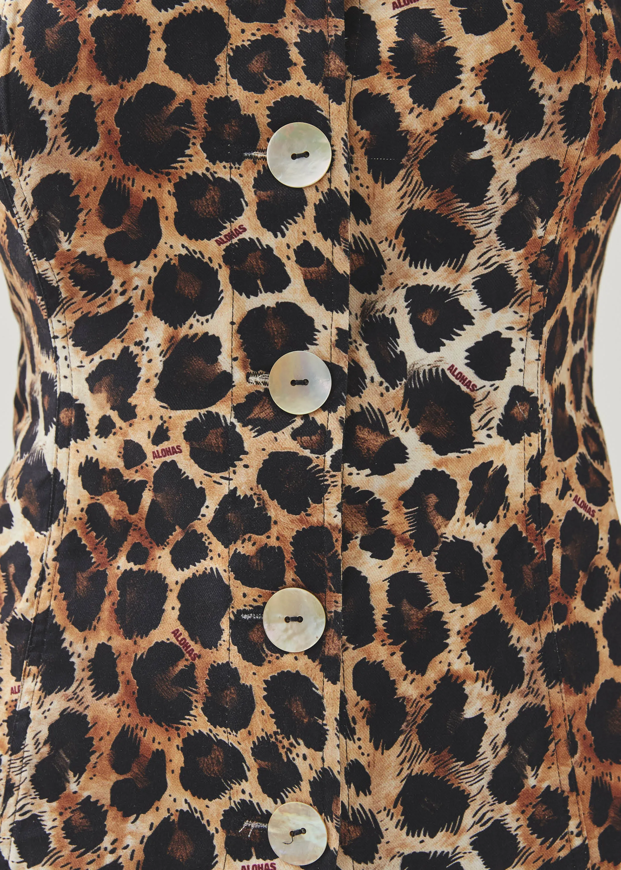 Nadine Print Leopard Logo Top